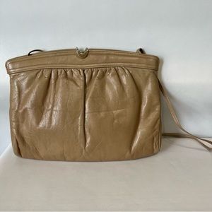 Vtg Morris Moskowitz Tan Leather Handbag